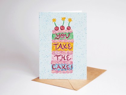 You Take The Cake! Thank You Congrats Cake Greeting Card