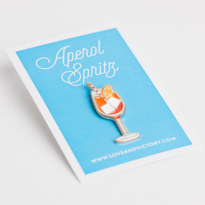 Tiny Enamel Aperol Spritz Cocktail Lapel Pin