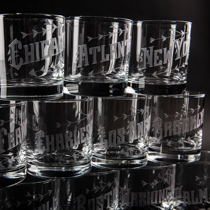 Claremont Hand Engraved Glasses: Set of 2