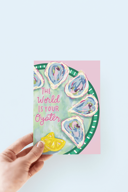The World Is Your Oyster Beach Coastal Greeting Card