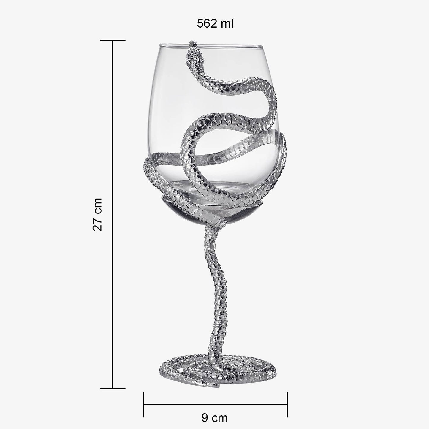 Stemmed Snake Wine Glass: Set of 2