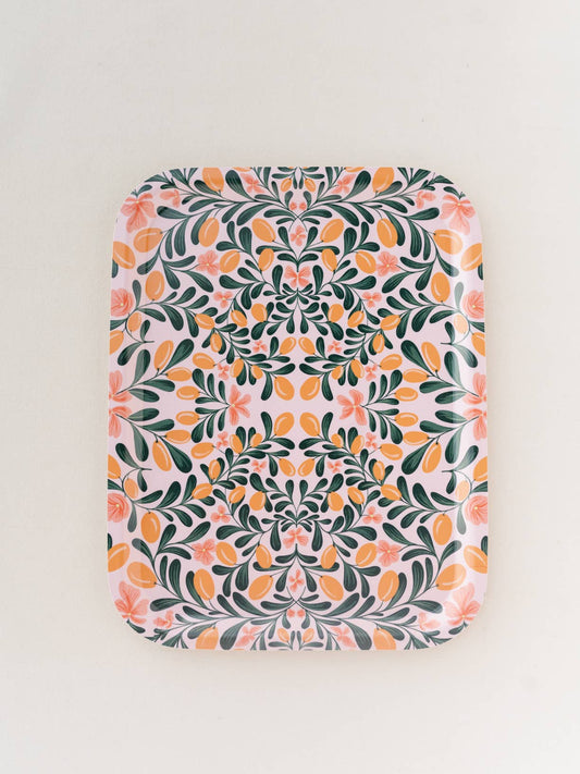 Kumquats Orange Bent Birch/Melamine Serving Tray Platter