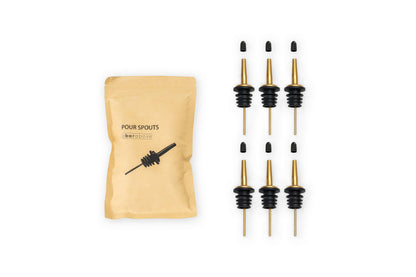 Pour Spouts - Set of 6 Bottle Pourers. Gold