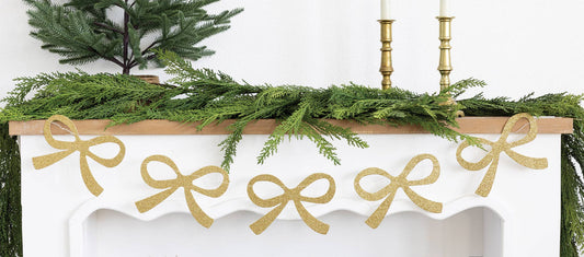 Chunky Champagne Glitter Bow Banner