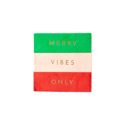 Merry Vibes Only Cocktail Napkin