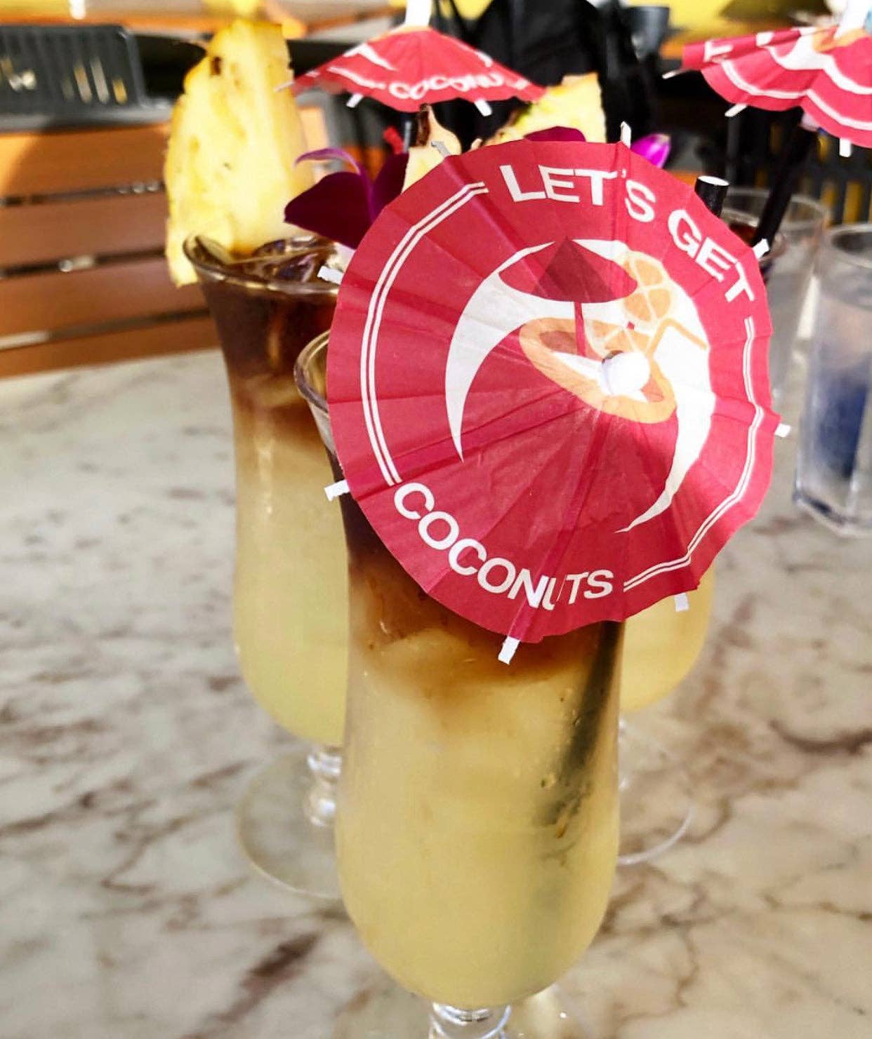 Let's Get Coconuts Cocktail Umbrella