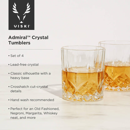 Admiral™ Vintage Style Crystal Tumblers Set of 4