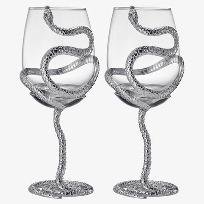 Stemmed Snake Wine Glass: Set of 2