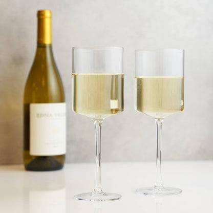 Laurel Crystal White Wine Glasses: Set of 2