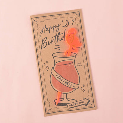 Happy Birthday, Party Ready, Stir Stick Card