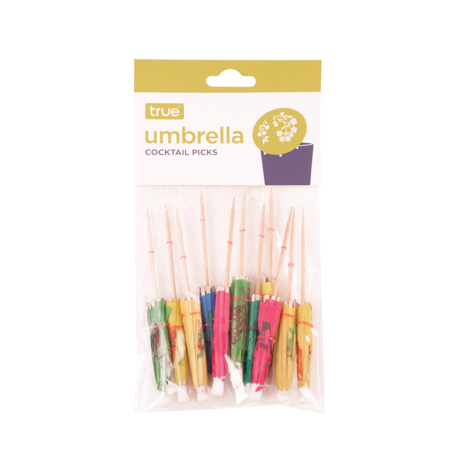 Party Disposable Wood Umbrella Cocktail Picks