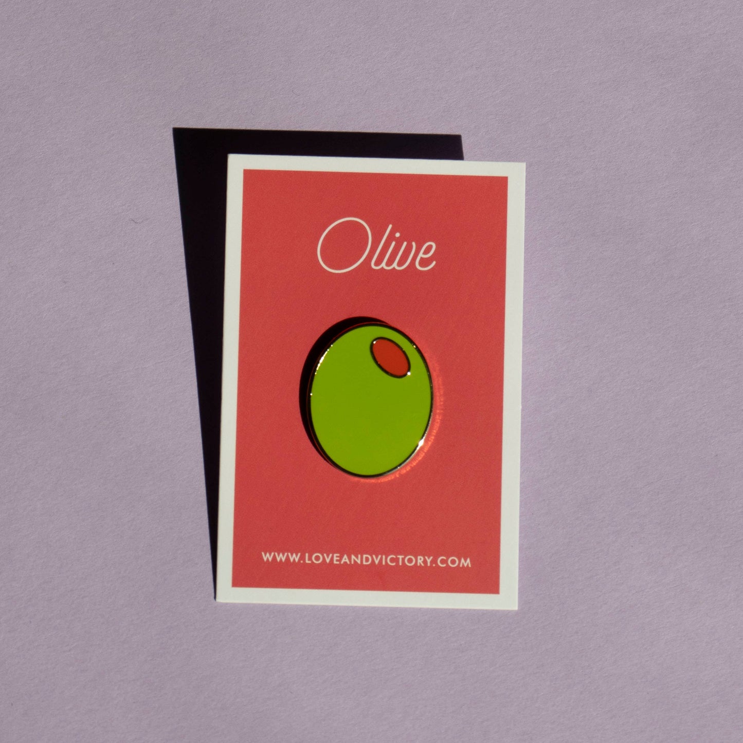 Tiny Enamel Olive Lapel Pin