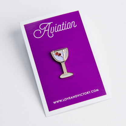 Tiny Enamel Aviation Cocktail Lapel Pin