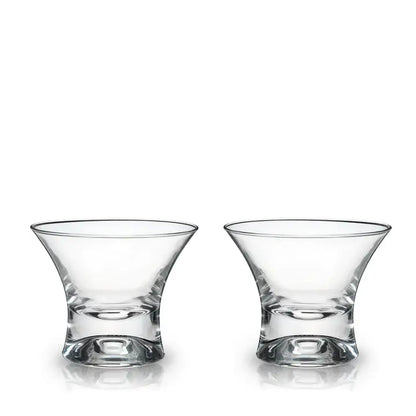 Heavy Base Crystal Manhattan Glasses: Set of 2