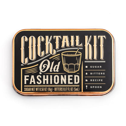 Cocktail kit packaging for an old fashioned cocktail on a white background