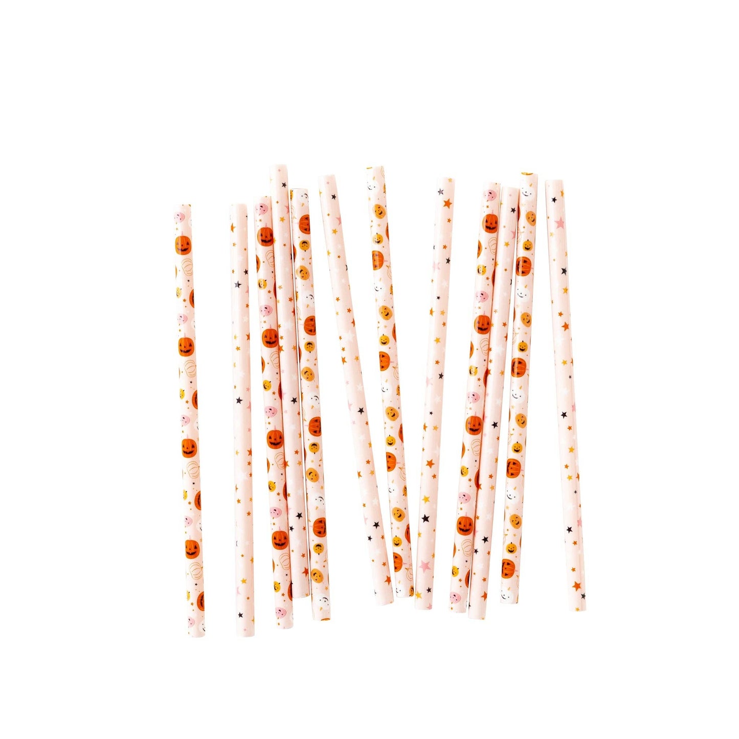 Pink/Orange Pumpkins Reusable Straws