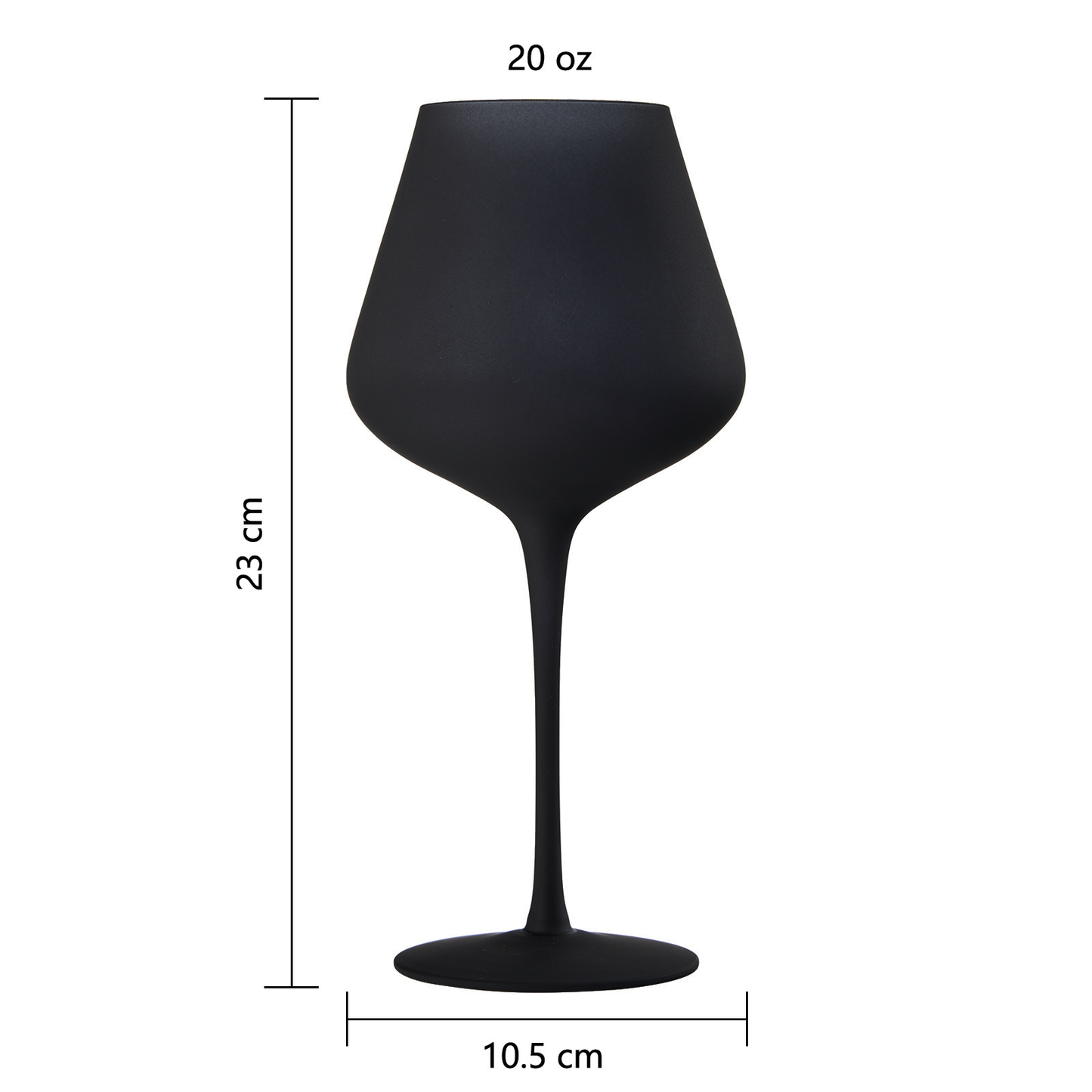 Matte Black Crystal Wine Glass: Set of 2