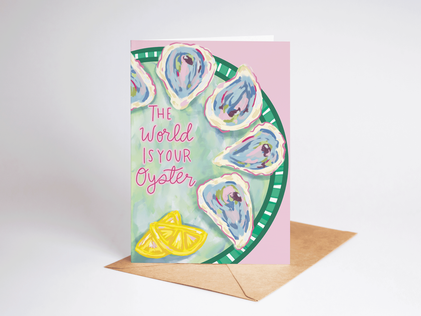 The World Is Your Oyster Beach Coastal Greeting Card