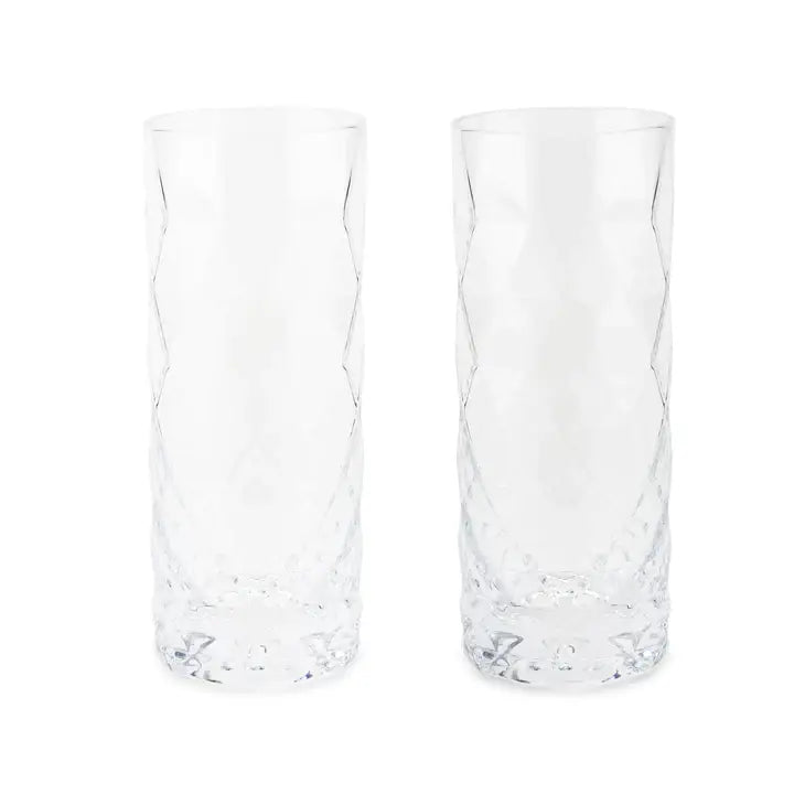 Gem Crystal Highball Tumblers: Set of 2