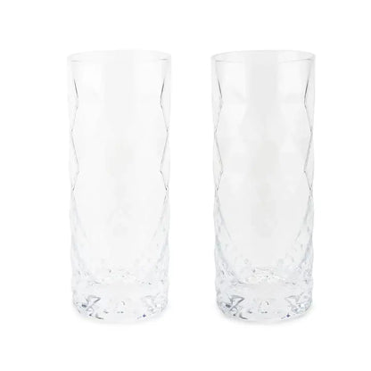 Gem Crystal Highball Tumblers: Set of 2