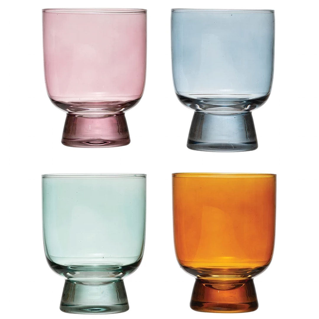 Colored Drinking Glasses: Set of 4