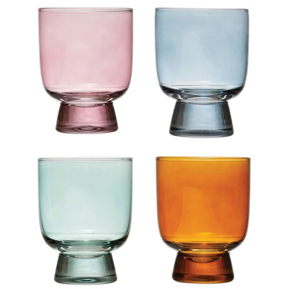 Colored Drinking Glasses: Set of 4
