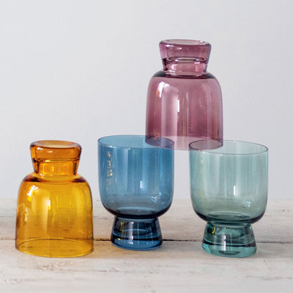 Colored Drinking Glasses: Set of 4