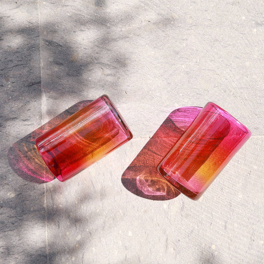 Hand Blown Wine or Cocktail Glass Tumbler - Arco: Set of 2