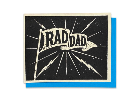 RAD DAD BLACK GREETING CARD