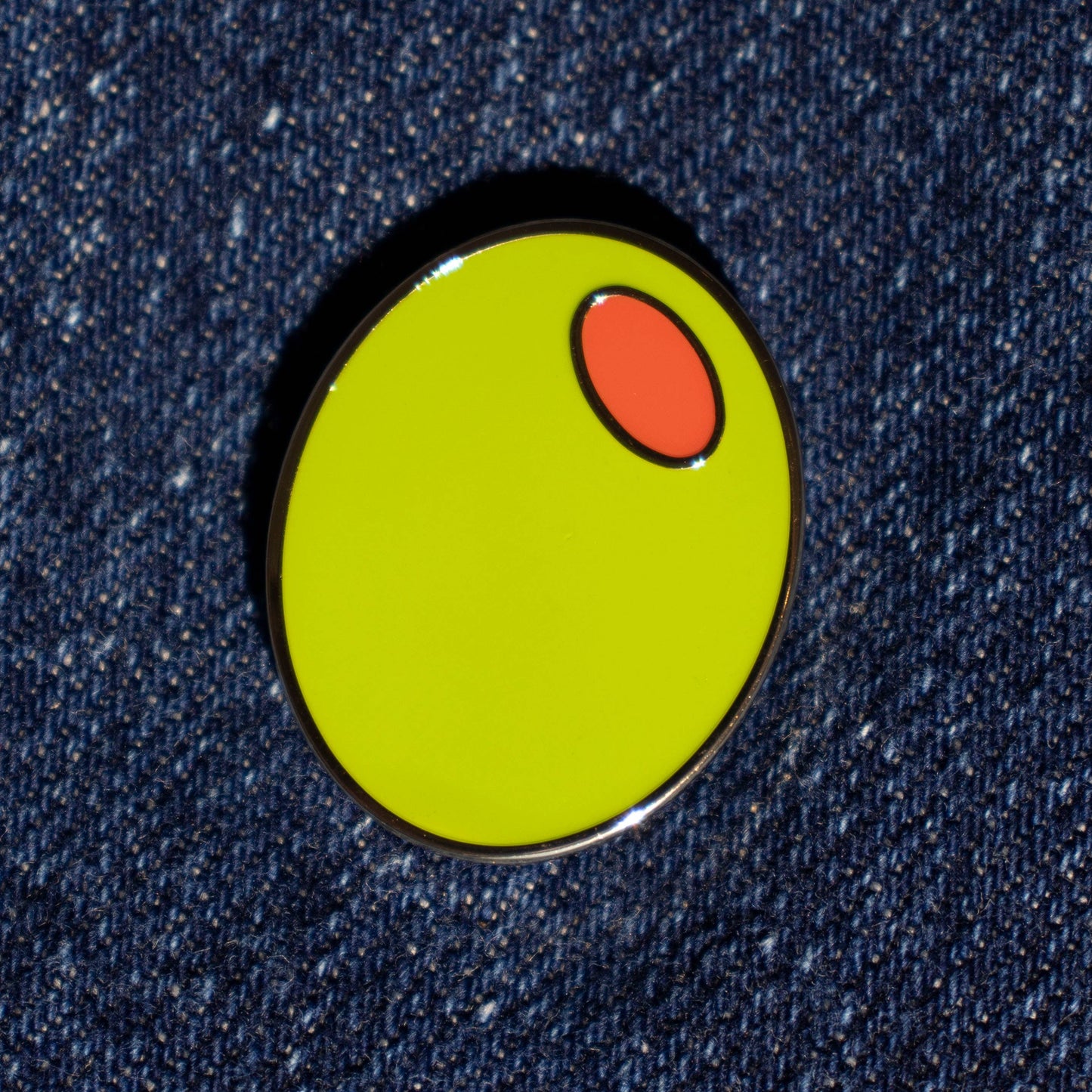 Tiny Enamel Olive Lapel Pin