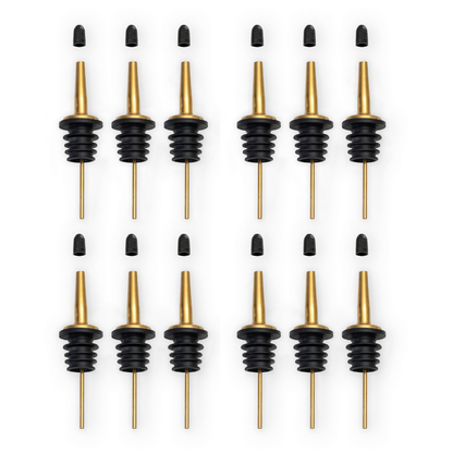 Pour Spouts - Set of 6 Bottle Pourers. Gold