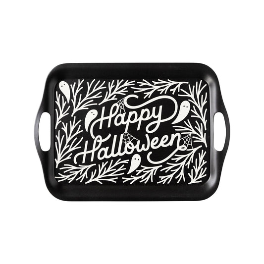 Typographic Halloween Bamboo Serving Tray