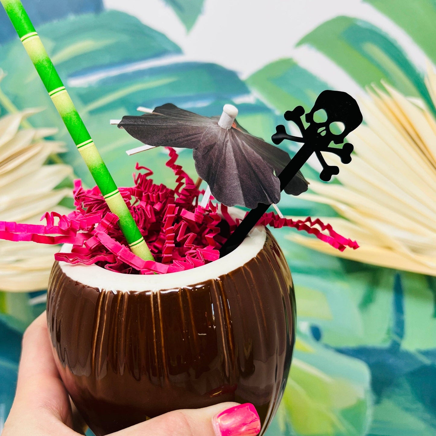 Pirate Skull Stir Stick: Set of 4