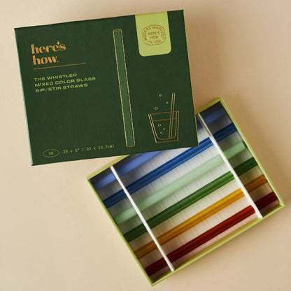 Whistler Colored Glass Straws: Set of 6