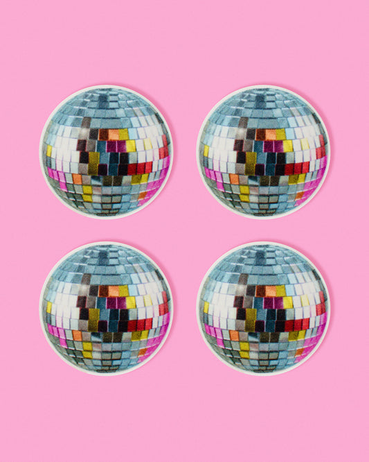 Disco Ball Bar Coasters: Set of 4