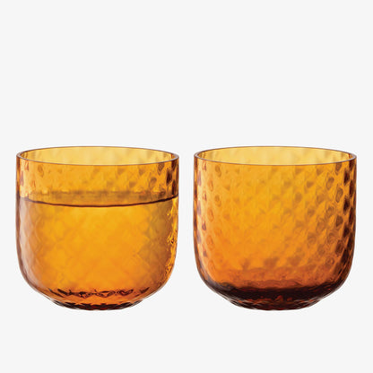 Dapple Sun Amber Lowball Tumblers: Set of 2