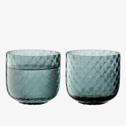 Dapple Water Blue Lowball Tumblers: Set of 2