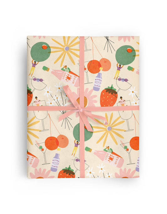 BOOZEY CREAM Rolled Gift Wrap