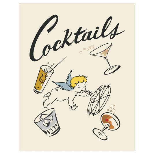 5" x 7" Cocktails & Cherub Greeting Card