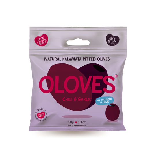 Oloves -  Chili & Garlic Pitted Kalamata Olives 1.1oz/10ct