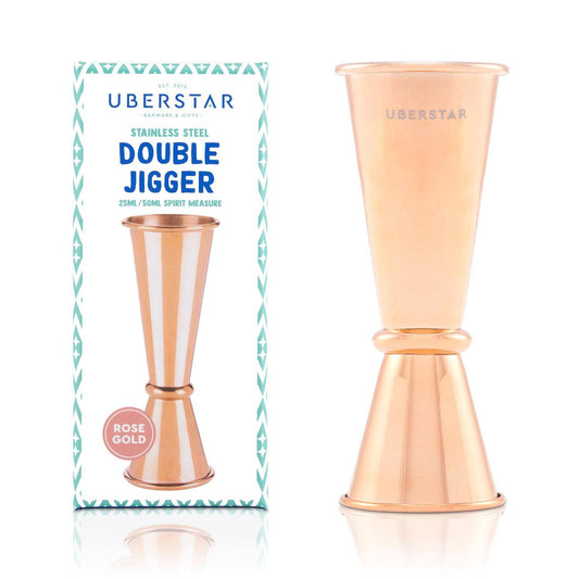 Double Jigger Stainless Spirit Measure 25ml/50ml - Rose Gold